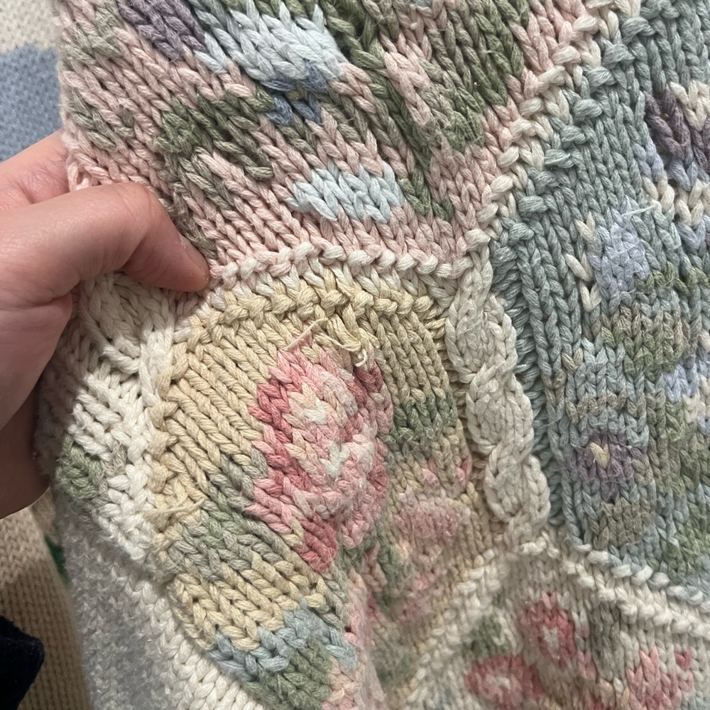 Floral Patchwork Knit Sweater